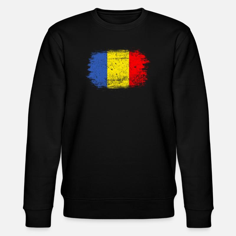 Coup de pinceau Drapeau roumain - Sweat bio CHANGER Stanley/Stella Unisexe - noir