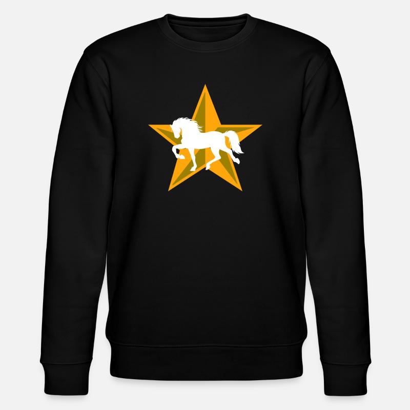 Cool Pferde Pferdeliebe Islandpferde Pferdefan - Stanley/Stella Unisex Bio-Sweatshirt CHANGER  - Schwarz