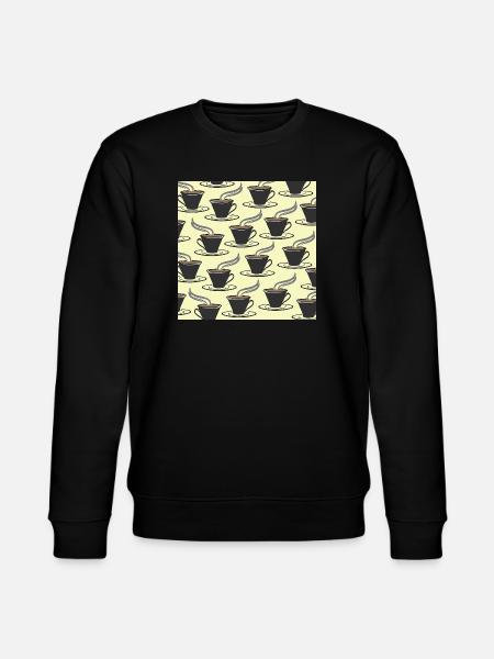 tolle küchenmuster, kaffeetassenmuster - Stanley/Stella Unisex Bio-Sweatshirt CHANGER - Schwarz