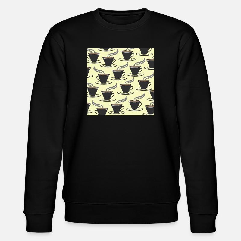 tolle küchenmuster, kaffeetassenmuster - Stanley/Stella Unisex Bio-Sweatshirt CHANGER  - Schwarz