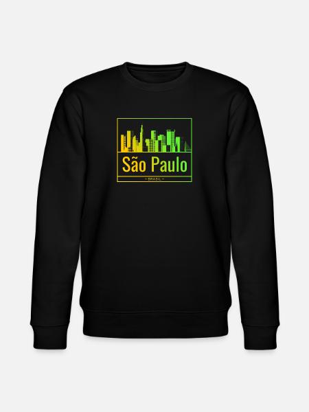 São Paulo skyline in neon gradient - Stanley/Stella CHANGER Unisex Organic Sweatshirt - black