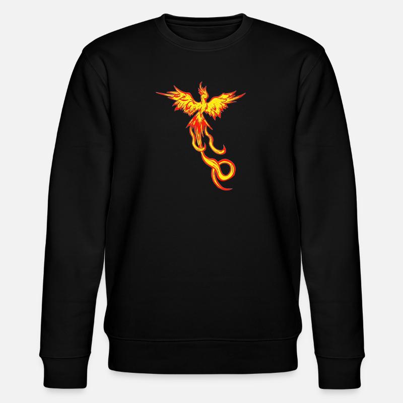 Feuervogel, fliegendes feuerwesen seite - Stanley/Stella Unisex Bio-Sweatshirt CHANGER - Schwarz