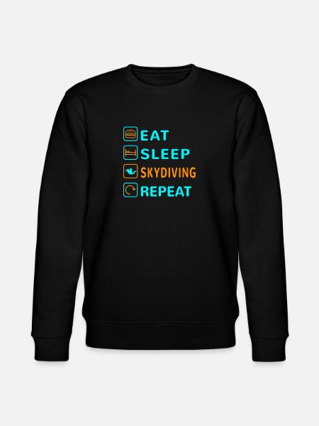 Eat. Sleep. Skydiving. Repeat Design - Stanley/Stella CHANGER Unisex Organic Sweatshirt - black