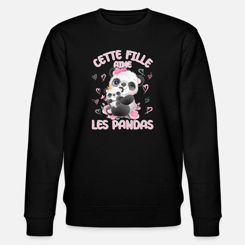 Dieses Mädchen Liebt Pandas - Stanley/Stella Unisex Bio-Sweatshirt CHANGER  - Schwarz