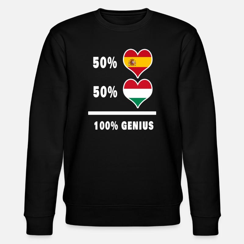 Hungary and Spain genius gift - Stanley/Stella CHANGER Unisex Organic Sweatshirt - black