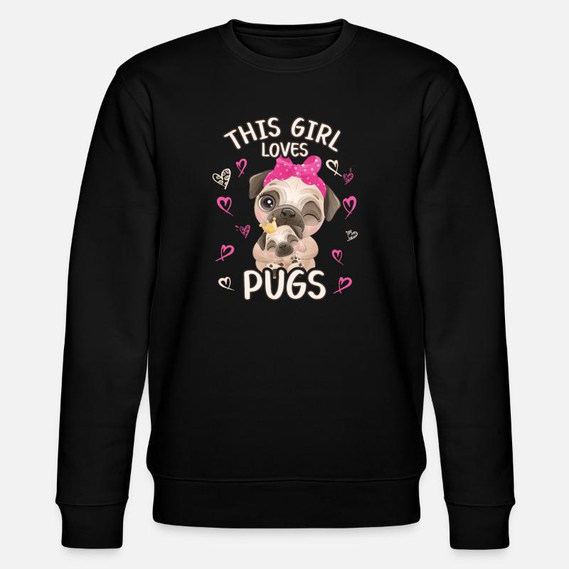 Dieses Maedchen Liebt Möpse - Stanley/Stella Unisex Bio-Sweatshirt CHANGER  - Schwarz