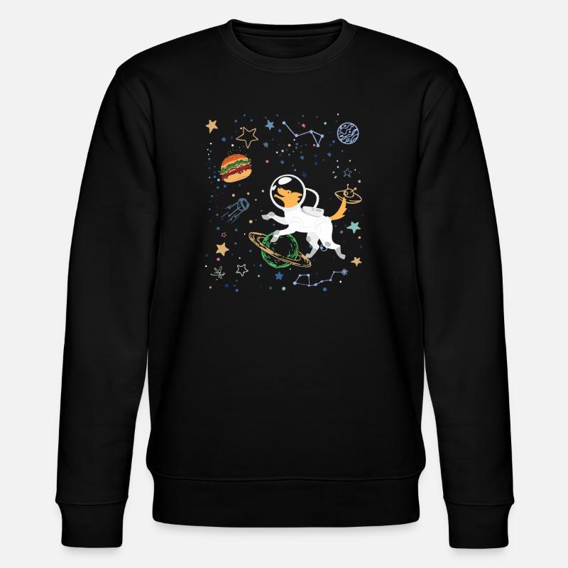Space Explorer mit Astronaut Fox - Stanley/Stella Unisex Bio-Sweatshirt CHANGER  - Schwarz