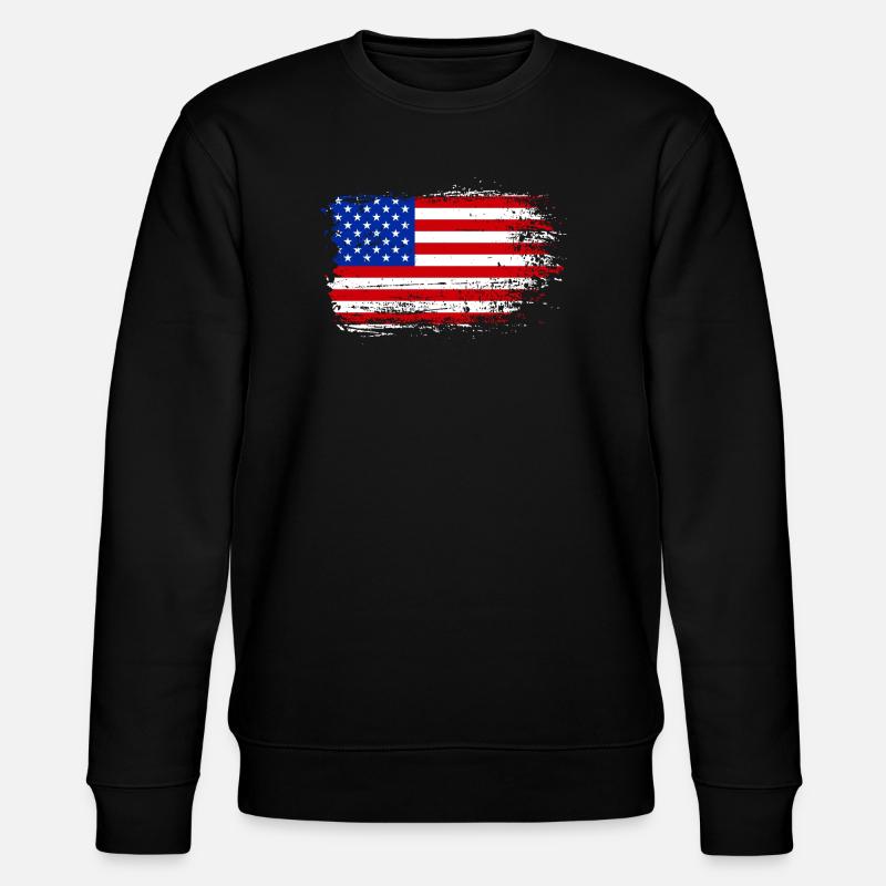 Coup de pinceau Drapeau américain - Sweat bio CHANGER Stanley/Stella Unisexe - noir