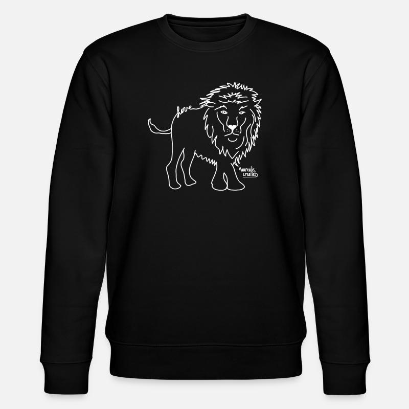 Löwe - Liebe Tiere - Stanley/Stella Unisex Bio-Sweatshirt CHANGER  - Schwarz