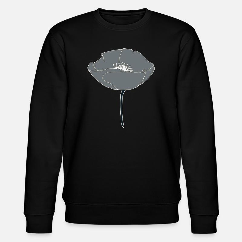 mohnblume grau - Stanley/Stella Unisex Bio-Sweatshirt CHANGER  - Schwarz