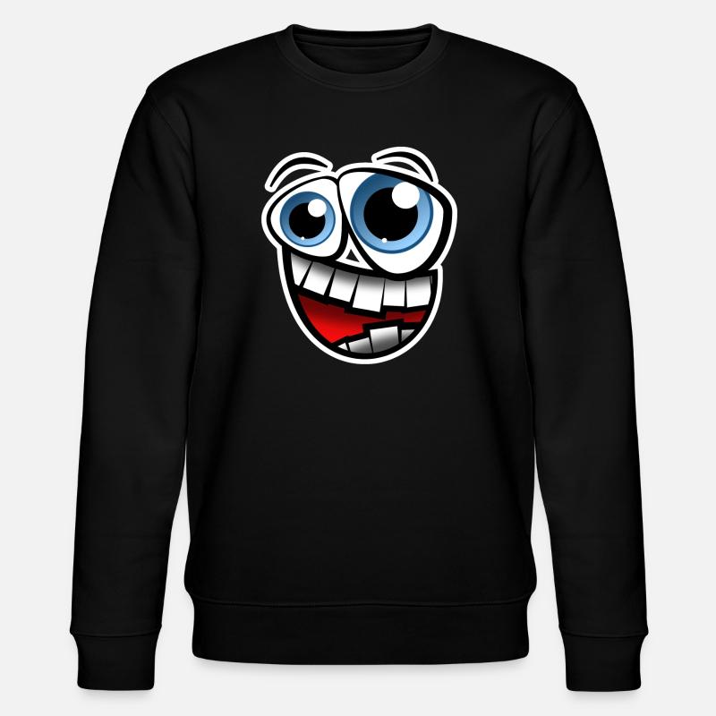 Gesicht Comic - Stanley/Stella Unisex Bio-Sweatshirt CHANGER - Schwarz
