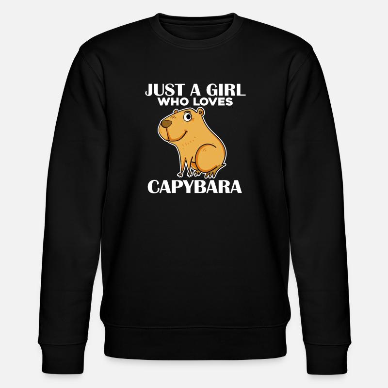 Capybara Mädchen Spruch - Stanley/Stella Unisex Bio-Sweatshirt CHANGER  - Schwarz