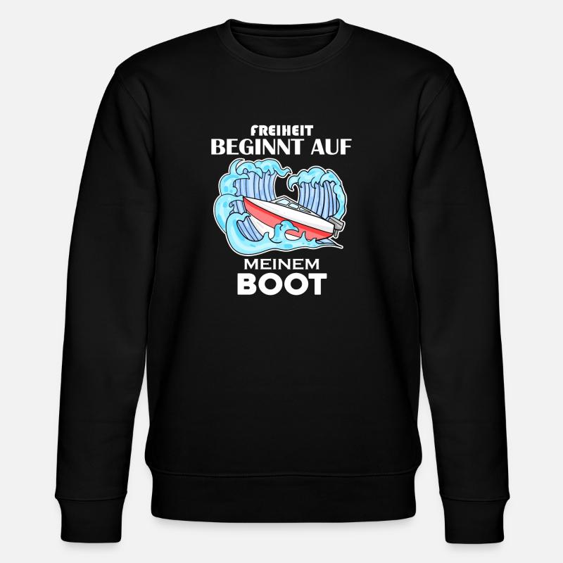 Motorboot Kapitän Boot Geschenk - Stanley/Stella Unisex Bio-Sweatshirt CHANGER - Schwarz