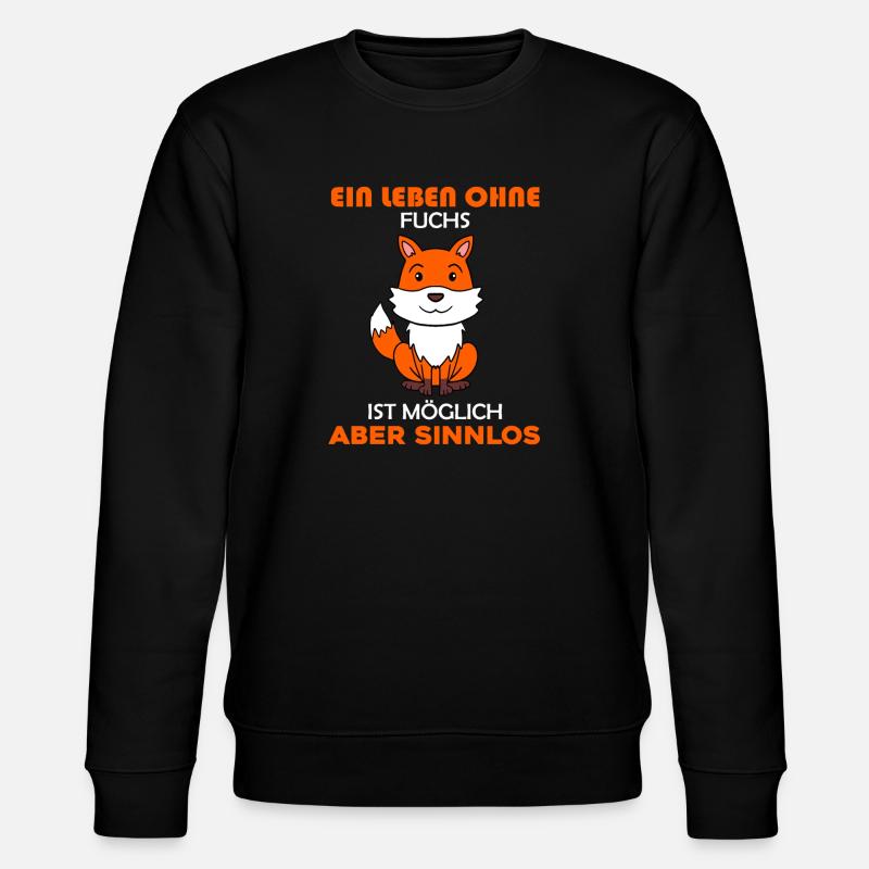 Wald Wildtier Fuchs Geschenk - Stanley/Stella Unisex Bio-Sweatshirt CHANGER  - Schwarz