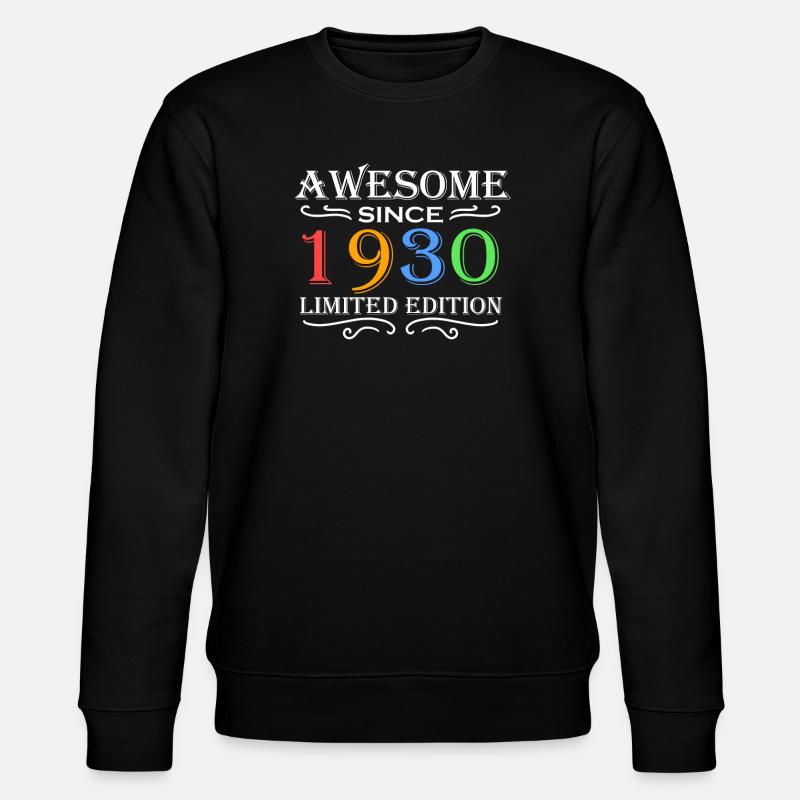 1930 - Born 1930 - Stanley/Stella CHANGER Unisex Organic Sweatshirt - black
