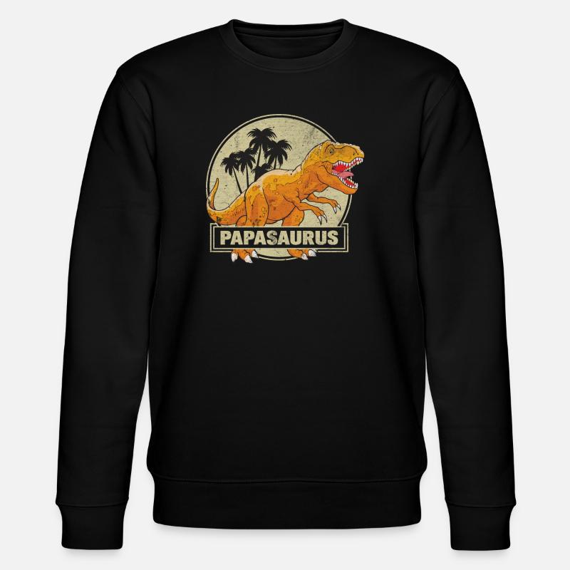 Papasaurus - Stanley/Stella Unisex Bio-Sweatshirt CHANGER  - Schwarz