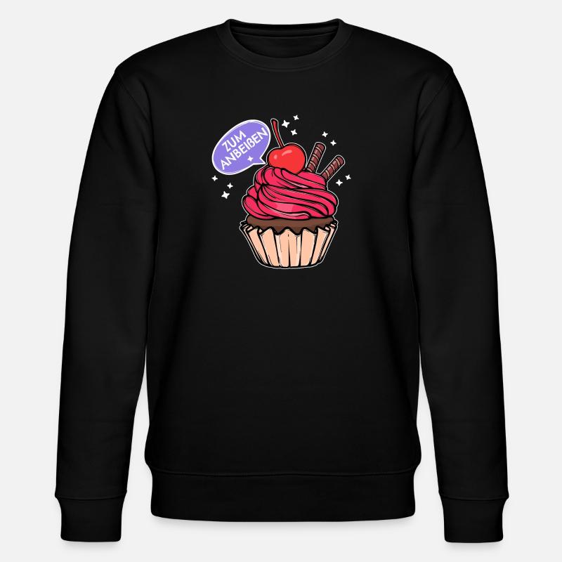 Süßigkeiten Statement Backen Cupcake Naschen - Stanley/Stella Unisex Bio-Sweatshirt CHANGER - Schwarz