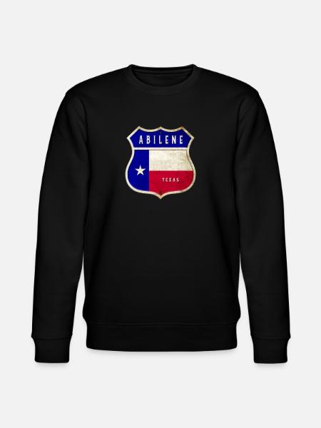 Abilene Texas crest flags design - Stanley/Stella CHANGER Unisex Organic Sweatshirt - black