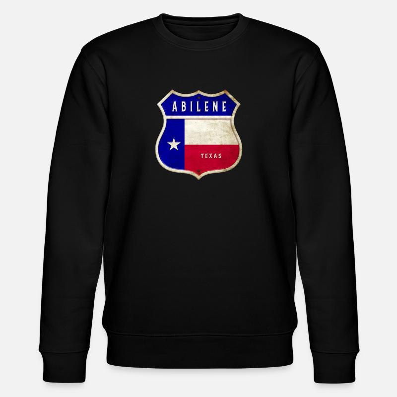 Abilene Texas crest flags design - Stanley/Stella CHANGER Unisex Organic Sweatshirt - black