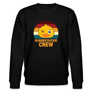 Rubber Duck Rubber Duckie Crew - Stanley/Stella CHANGER Unisex Organic Sweatshirt - black - Front - Nik (191cm) & Marisol (170cm)