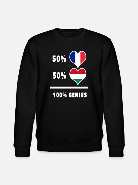 France and Hungary Ingenious / Gift - Stanley/Stella CHANGER Unisex Organic Sweatshirt - black