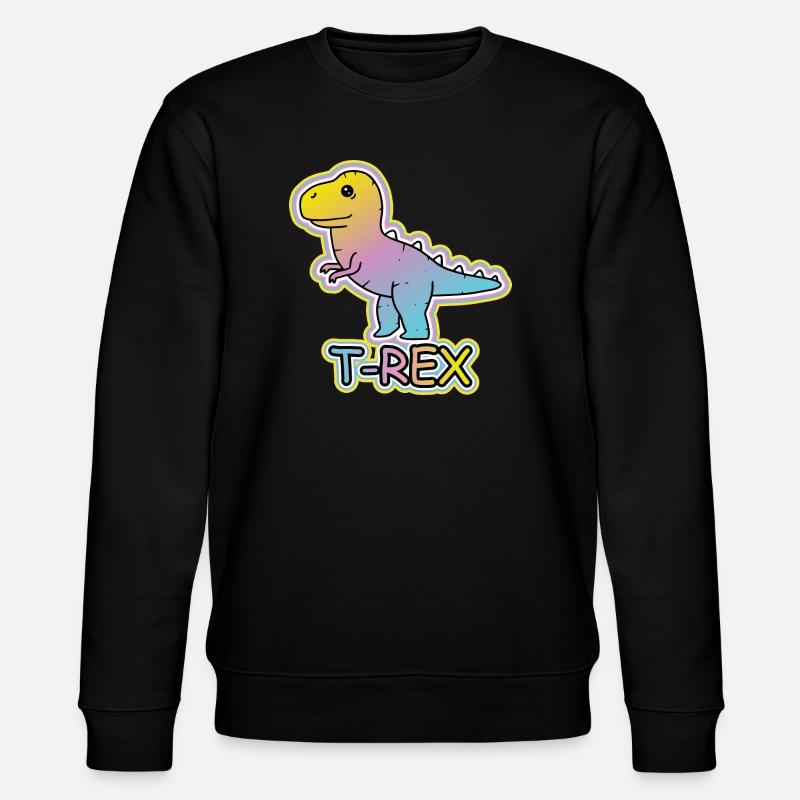 Pastell-T-Rex Cartoon Design - Stanley/Stella Unisex Bio-Sweatshirt CHANGER - Schwarz