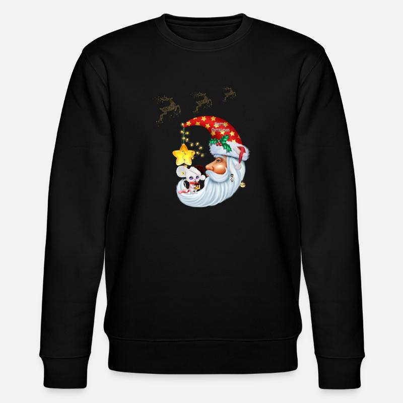 Christmas mouse on the moon - Stanley/Stella CHANGER Unisex Organic Sweatshirt - black