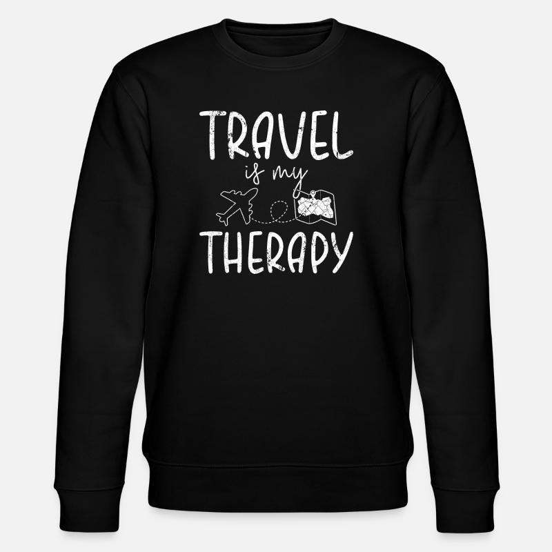 Travel is My Therapy - Stanley/Stella CHANGER Unisex Organic Sweatshirt - black