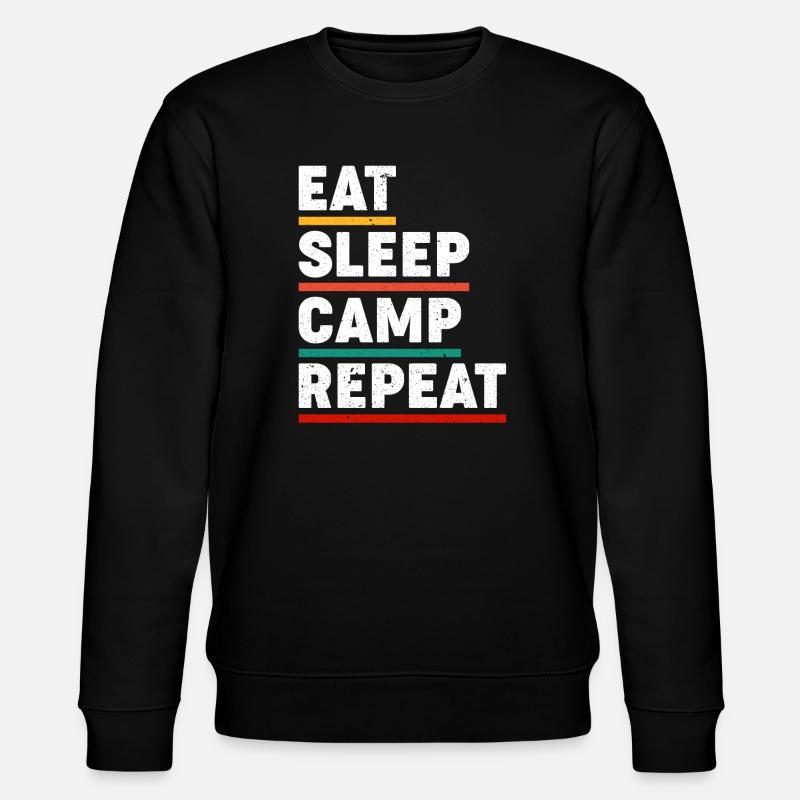 Eat Sleep Camp Repeat - Stanley/Stella Unisex Bio-Sweatshirt CHANGER  - Schwarz