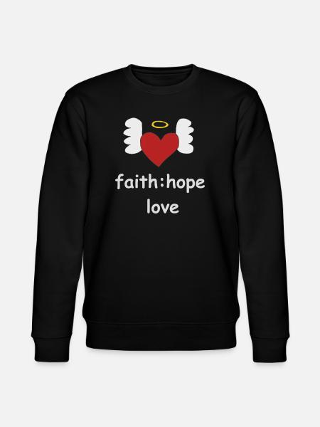 heart wings faith - Stanley/Stella CHANGER Unisex Organic Sweatshirt - black