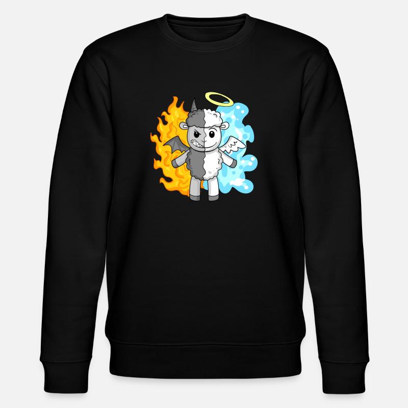 Sheep - Angels and Devils - Stanley/Stella CHANGER Unisex Organic Sweatshirt - black