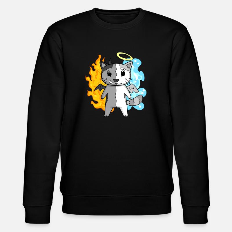 Ange chat et diable - Sweat bio CHANGER Stanley/Stella Unisexe - noir