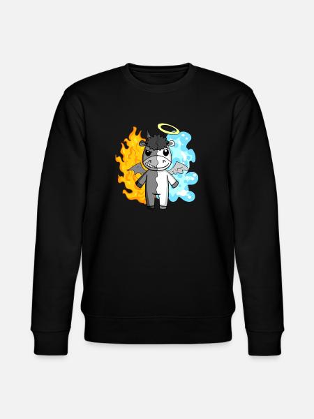 Esel - Engel und Teufel - Stanley/Stella Unisex Bio-Sweatshirt CHANGER  - Schwarz