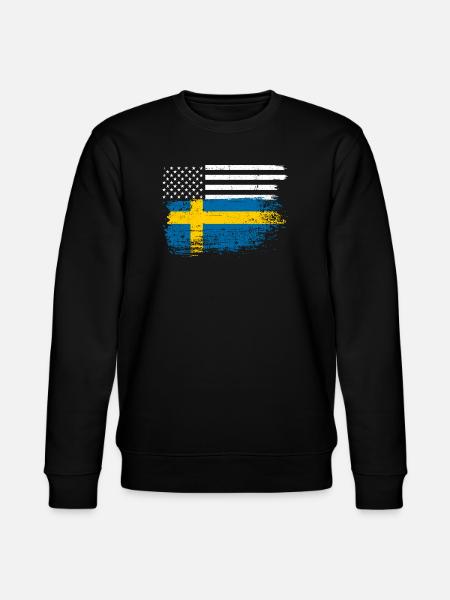Flag Fusion: US Nordic Brush - Stanley/Stella CHANGER Unisex Organic Sweatshirt - black