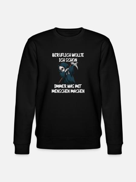 Sensenmann Berufswunsch Mit Menschen - Stanley/Stella Unisex Bio-Sweatshirt CHANGER  - Schwarz