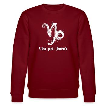 Zodiac Horoscope Capricorn Galaxy Constellation - Stanley/Stella CHANGER Unisex Organic Sweatshirt - burgundy - Front - Nik (191cm) & Marisol (170cm)