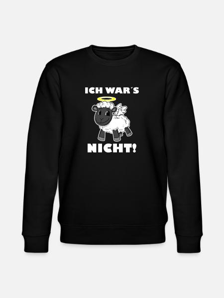 Schaf Engel - ich wars nicht - Stanley/Stella Unisex Bio-Sweatshirt CHANGER - Schwarz