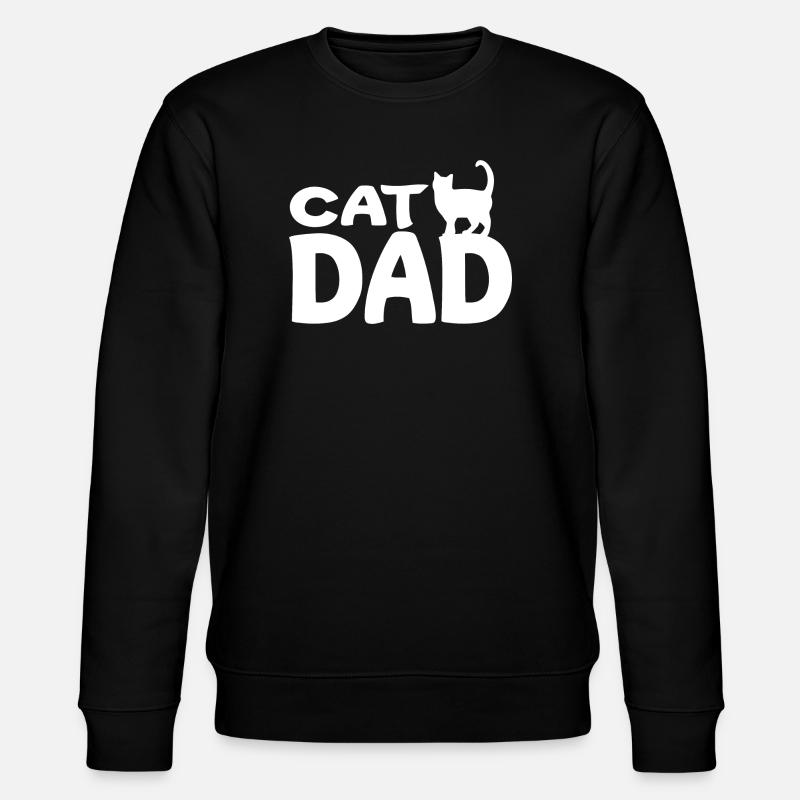 Daddy Cat Silhouette White - Stanley/Stella Unisex Bio-Sweatshirt CHANGER  - Schwarz