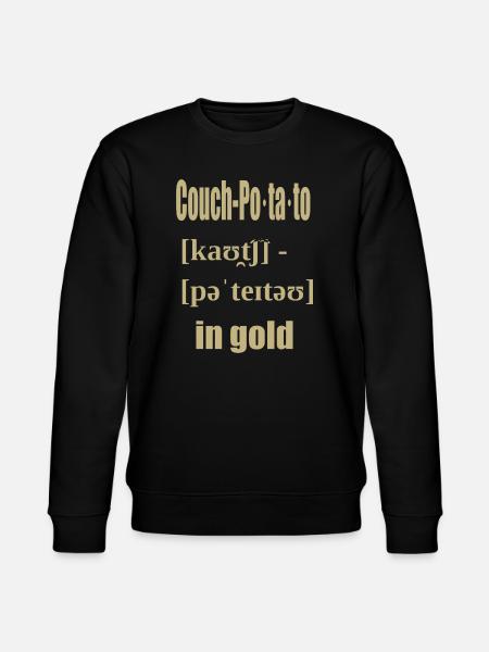 couch potato in gold - Stanley/Stella CHANGER Unisex Organic Sweatshirt - black