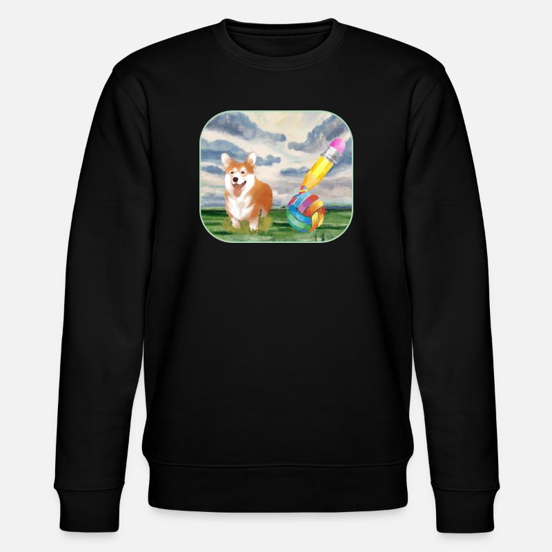 Aquarelle Chien avec Balle - Sweat bio CHANGER Stanley/Stella Unisexe - noir