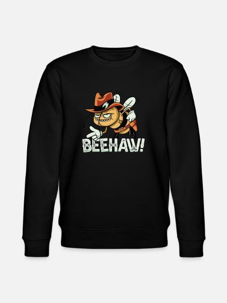 Beehaw Bee with Cowboy Hat Yeehaw - Stanley/Stella CHANGER Unisex Organic Sweatshirt - black