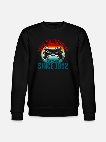 Level 30 Entsperrtes Retro-Controller-Tee - Stanley/Stella Unisex Bio-Sweatshirt CHANGER  - Schwarz