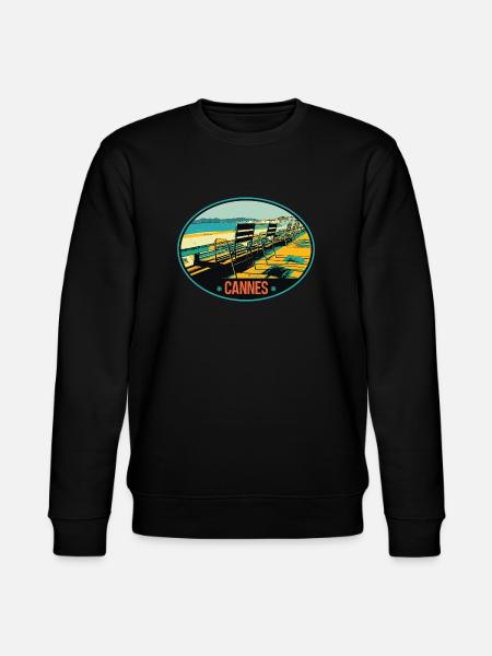 Cannes France view of the Croisette - Stanley/Stella CHANGER Unisex Organic Sweatshirt - black