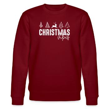 Weihnachtsstimmung Rentierbäume - Stanley/Stella Unisex Bio-Sweatshirt CHANGER  - Burgunderrot - Vorne - Nik (191cm) & Marisol (170cm)