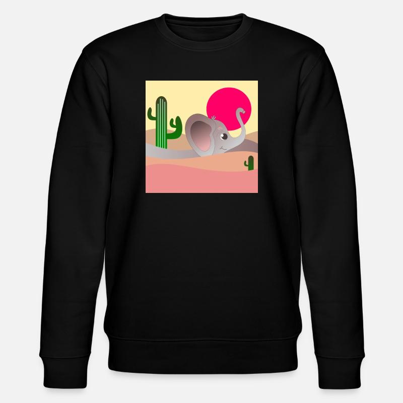 PAYSAGE DÉSERTIQUE D’ÉLÉPHANTS - CACTUS - Sweat bio CHANGER Stanley/Stella Unisexe - noir