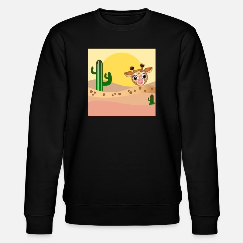 GIRAFFE TIERILLUSTRATION - WÜSTE - Stanley/Stella Unisex Bio-Sweatshirt CHANGER  - Schwarz