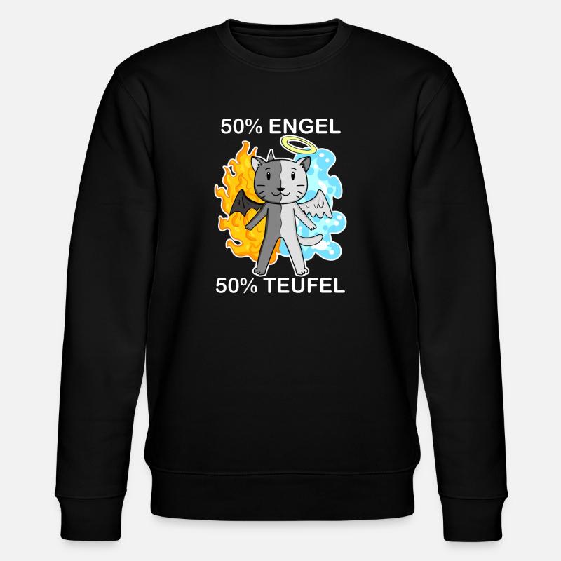 Katze Katzenrasse Britisch Kurzhaar - Stanley/Stella Unisex Bio-Sweatshirt CHANGER  - Schwarz