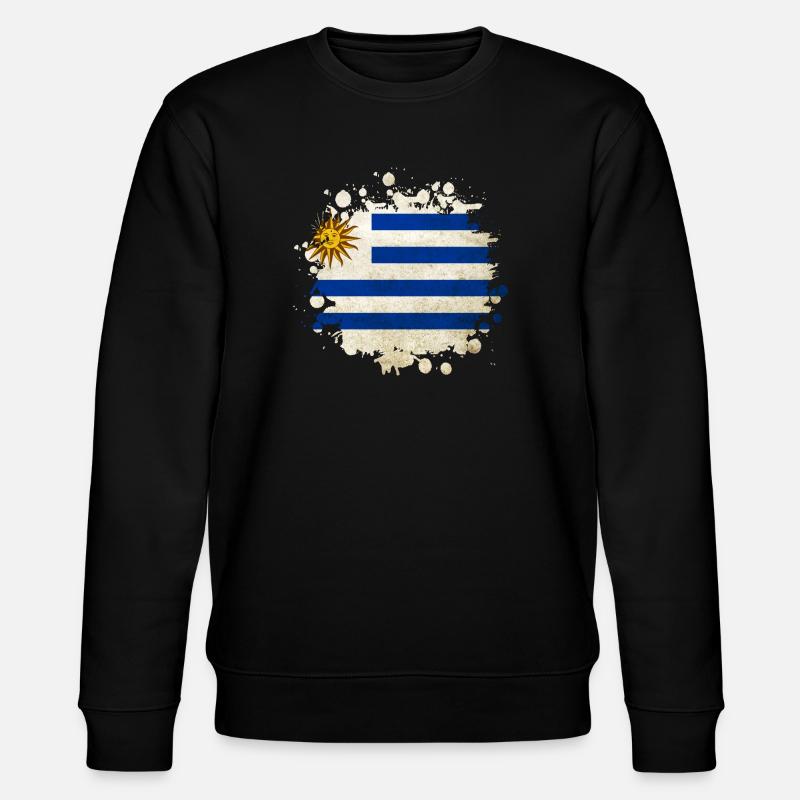 Uruguay Klecks Flag Design - Stanley/Stella CHANGER Unisex Organic Sweatshirt - black