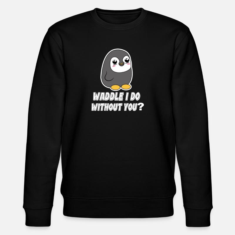 Pinguin Tier Vogel Statement Seevogel Zoo - Stanley/Stella Unisex Bio-Sweatshirt CHANGER  - Schwarz