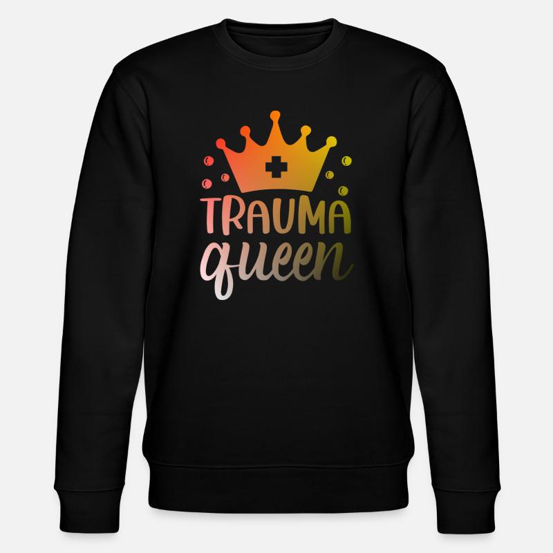 Trauma Queen Krankenschwester - Stanley/Stella Unisex Bio-Sweatshirt CHANGER  - Schwarz